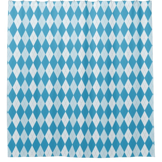 Cortina Para Box Peacock Blue Argyle Diamond (Frente)