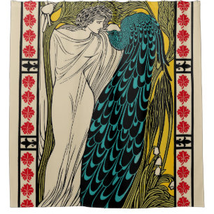 Cortina Para Box Peacock Fine Art Bird Nouveau