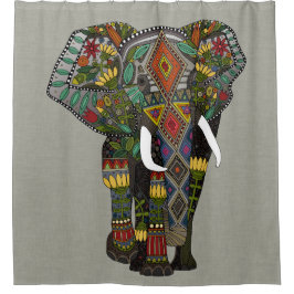 Cortina Para Box pedra elefante floral