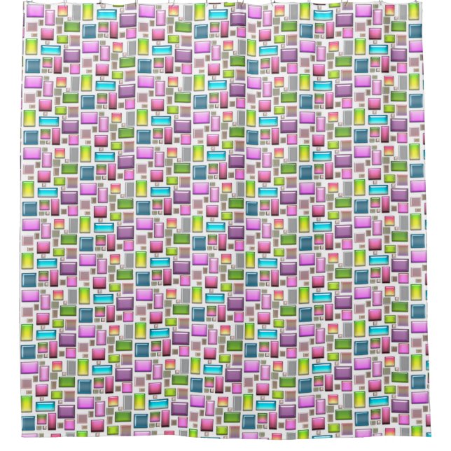 Cortina Para Box Pedras preciosos e mãe de pérolas (Frente)