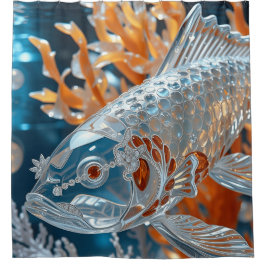 Cortina Para Box Peixe de Vidro|Peixe Koi Transparente