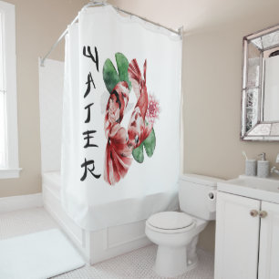Cortina Para Box Peixe Koi Roteiro Estilo Japonês Arte Oriental