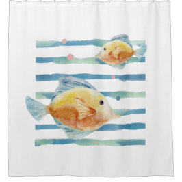 CORTINA PARA BOX PEIXE TROPICAL DE COR BRILHANTE, PRAIA