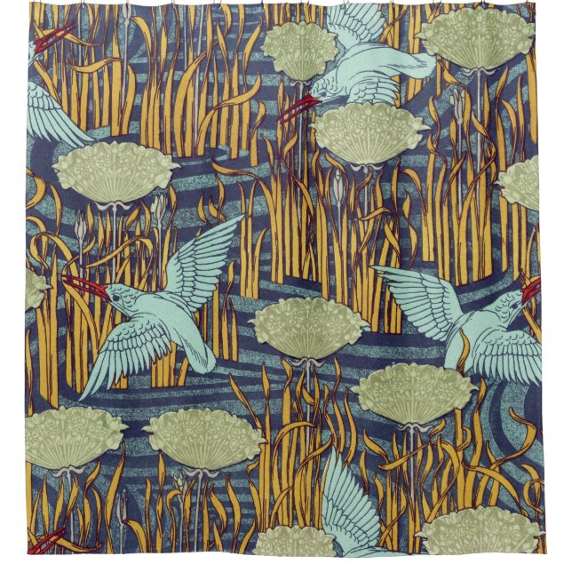 Cortina Para Box PEIXES E PEDAÇOS DE ARRANQUE Nouveau Floral (Frente)