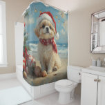 Cortina Para Box Pekingese Dog Christmas Vintage Beach<br><div class="desc">Traga o calor dos feriados para a costa com esta charmosa design inspirada na vintagem, que apresenta um cão festivo sentado numa praia serena. Com um clássico toque de feriado de tons nostálgicos e vibrações costeiras, esta trabalho de arte captura a magia do Natal pelo mar. Perfeito para espalhar alegria...</div>