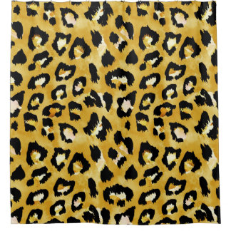 Cortina Para Box Pele Animal, Leopardo Aquarela Sem Semente.