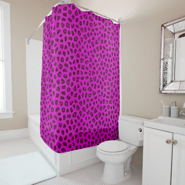 Cortina Para Box Pele Leopardo Rosa Quente (In Situ)