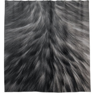 Cortina Para Box Peles Impressão,, Cinza Negra, Cabelo de Animais