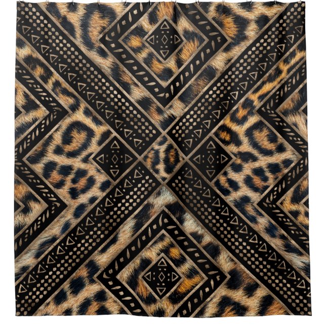 Cortina Para Box Pelo Leopart com Decor Africano #1 (Frente)