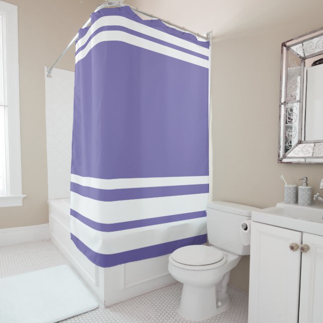 Cortina Para Box Periwinkle: Linhas Modernas em Branco (In Situ)