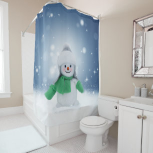 Cortina Para Box Personagem adorável de boneco de neve de Natal do