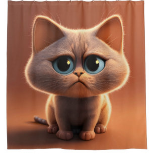 Cortina Para Box personagem de desenho animado de um gato fofo