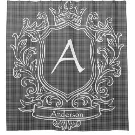Cortina Para Box Personalized Gray Tartan Plaid Shower Curtain