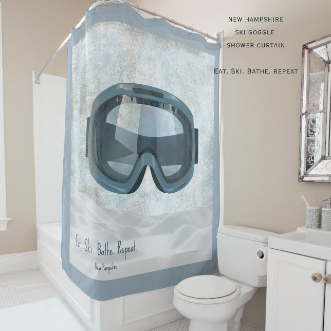 Cortina Para Box Personalized New Hampshire Ski. Eat Sleep Ski  (Criador carregado)