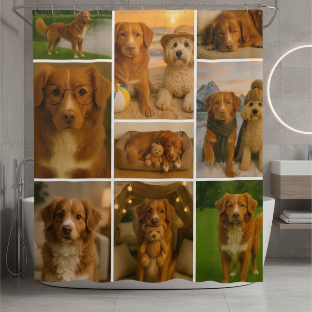Cortina Para Box Photo Collage Personalized 9 Photo Template (Photo Collage Personalized 9 Photo Template Shower Curtain by Ricaso. Add photos or your own artwork)