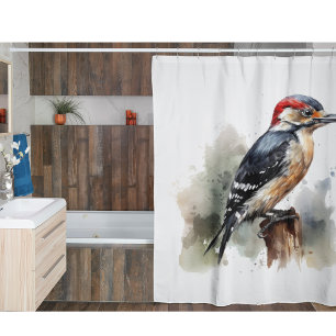 Cortina Para Box Pica-pau Woodland Aquarela, personalizado
