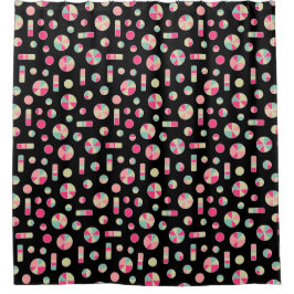 Cortina Para Box Pie Circles and Bar Pattern 271019v1 - Black (Círc