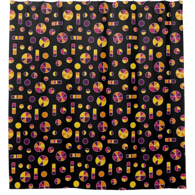 Cortina Para Box Pie Circles and Bar Pattern 271019v2 - Black (Frente)