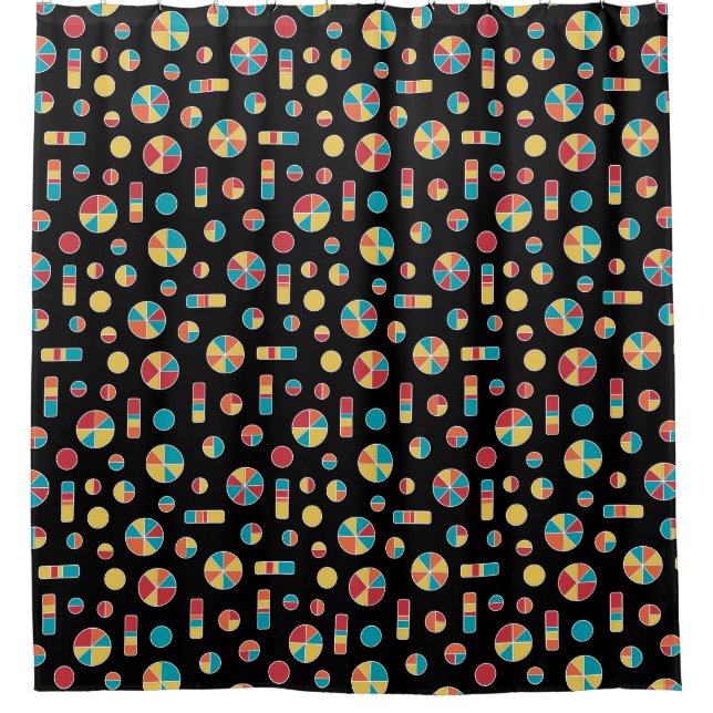 Cortina Para Box Pie Circles and Bar Pattern 271019v3 - Black (Círc (Frente)