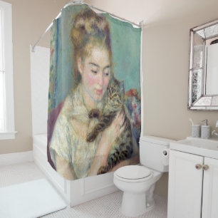 Cortina Para Box Pierre-Auguste Renoir - Mulher com gato