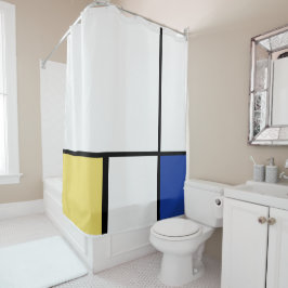 Cortina Para Box Piet Mondrian - Abstrato Geométrico de Composição