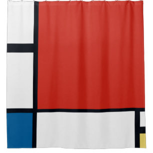 Cortina Para Box Piet Mondrian - Composição Geométrica Abstrata