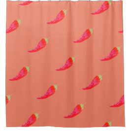 Cortina Para Box Pimentos de Aquarela Pintados Pelas Mãos Vermelhas