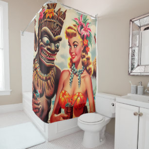 Cortina Para Box Pin-up Vintage Tiki
