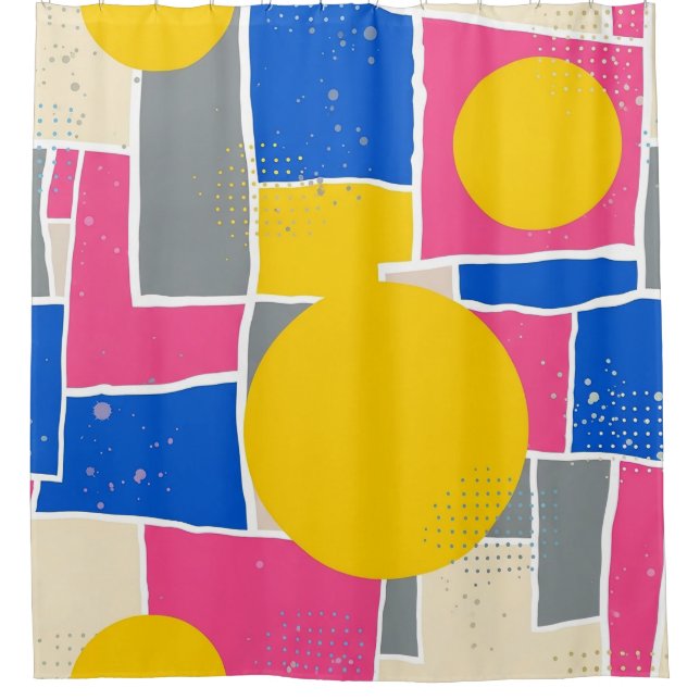 Cortina Para Box Pincelada Abstrata Retro (14) (Frente)