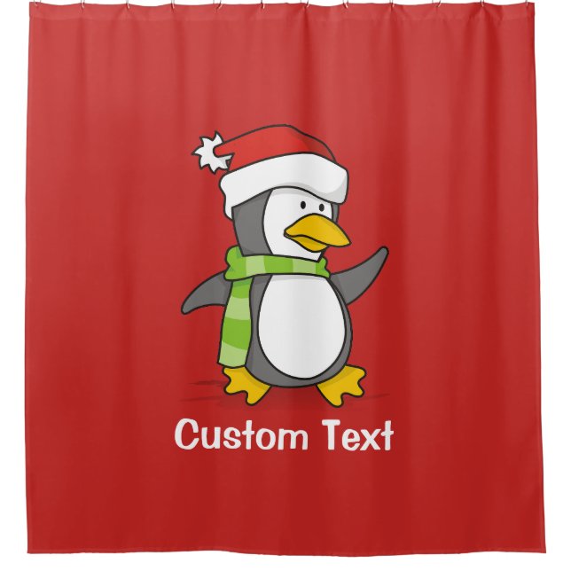 Cortina Para Box Pinguim de Natal andando na neve (Frente)