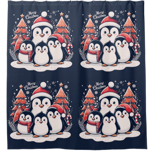 Cortina Para Box Pinguim de Natal por Rp (Frente)