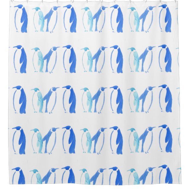 Cortina Para Box Pinguins azuis (Frente)