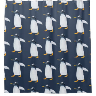 Cortina Para Box Pinguins: Pequena Cor de Água Escura