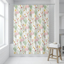 Pink Green Watercolor Wildflower