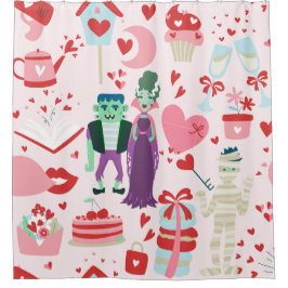 Cortina Para Box pink monster valentines bride frankenstein mummy