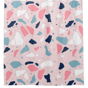 Cortina Para Box Pink Terrazzo Pattern