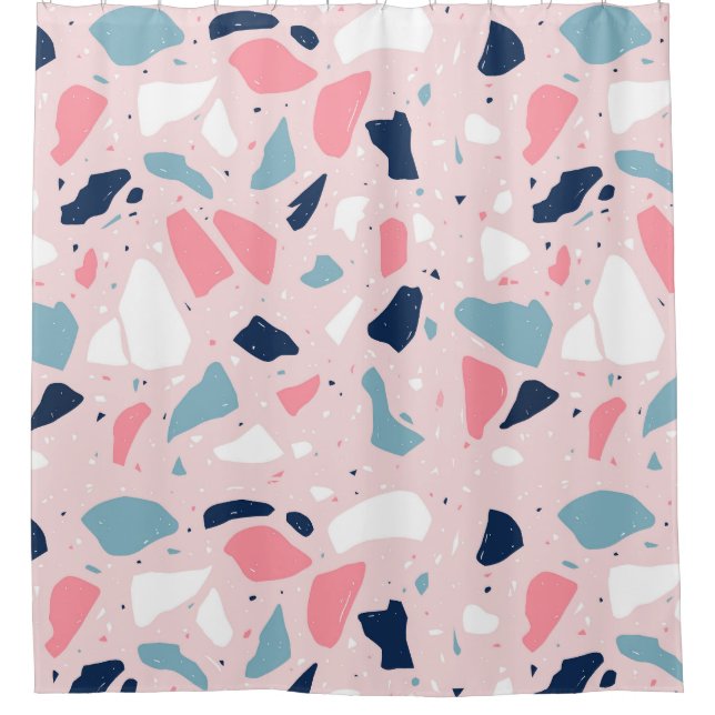 Cortina Para Box Pink Terrazzo Pattern (Frente)