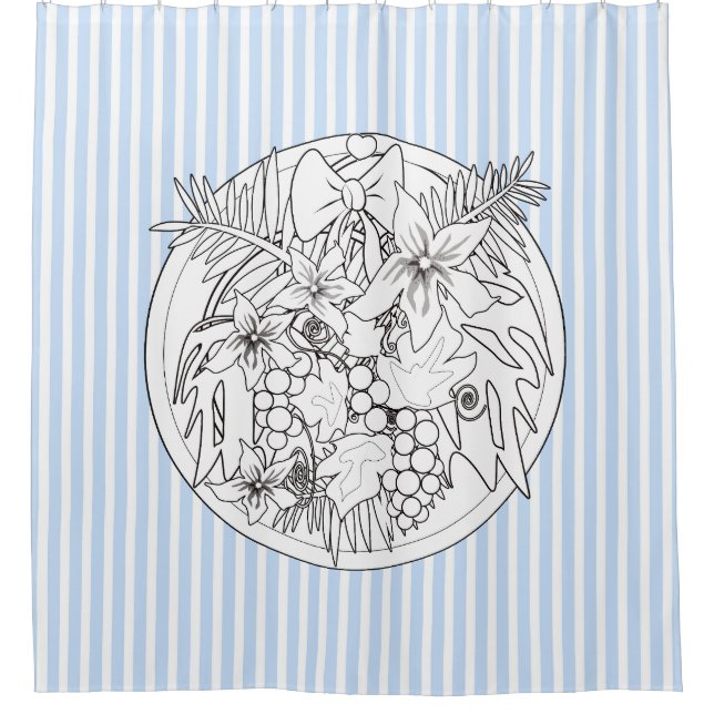 Cortina Para Box Pinte você mesmo um padrão tropical (Frente)