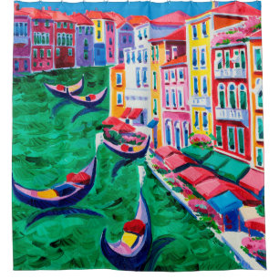 Cortina Para Box pintura a óleo de bela Veneza, Itália na canvas