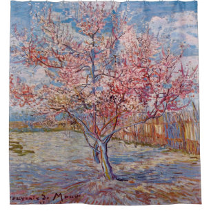 Cortina Para Box Pintura cor-de-rosa da arte de Van Gogh da árvore