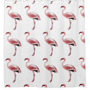 Cortina Para Box Pintura cor-de-rosa do flamingo do vintage