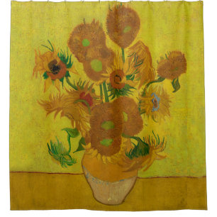 Cortina Para Box Pintura de 15 Girassóis de Vincent Van Gogh
