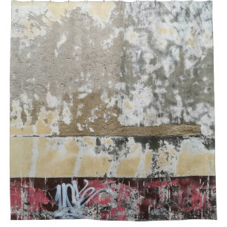 Cortina Para Box Pintura de abstrato branco e castanho