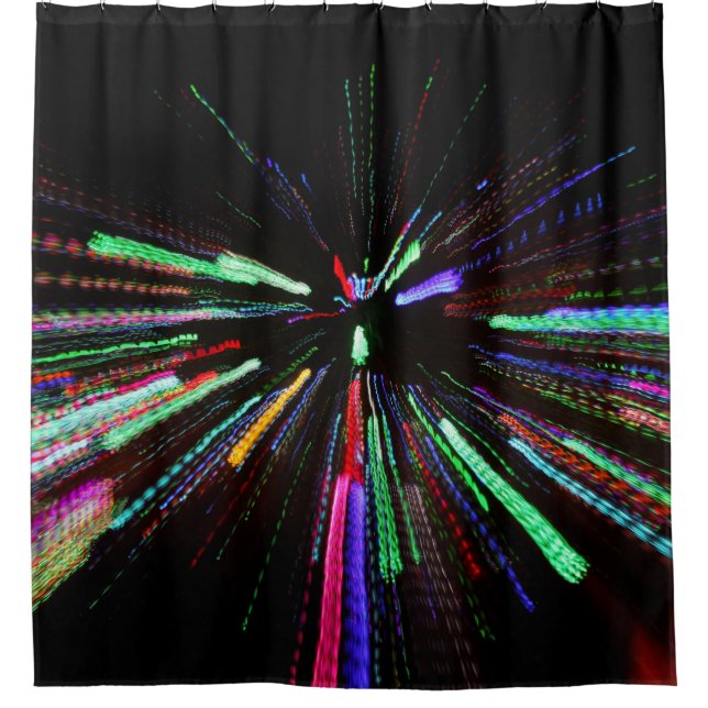 Cortina Para Box Pintura de abstrato vermelho, verde e azul (Frente)