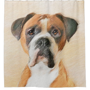Cortina Para Box Pintura De Cachorro Descortada Arte Animal Origina