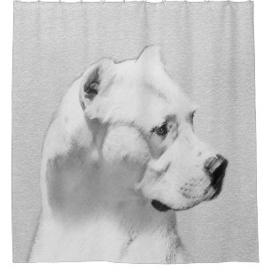 Cortina Para Box Pintura de Dogo Argentino - Arte Original de Cães