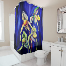 Cortina Para Box Pintura de orquídeas azuis