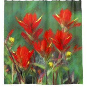 Cortina Para Box Pintura de pincel indiano - Arte de flor original