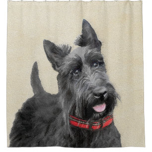 Cortina Para Box Pintura de Terrier escocês - Arte de cachorro ori