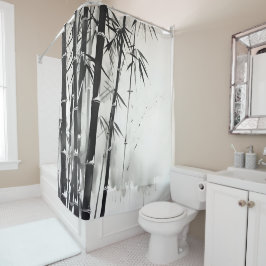 Cortina Para Box Pintura de Tinta da Floresta de Bambu